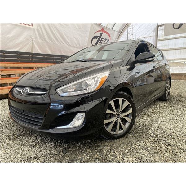 D6 --  2016 HYUNDAI ACCENT SPORT, BLACK, 87,812 KMS