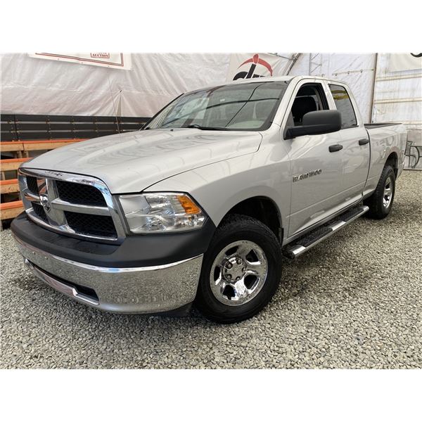 A1 --  2012 DODGE RAM 1500 ST QUAD CAB 4X4, Silver, 323148 KM  "NO RESERVE"