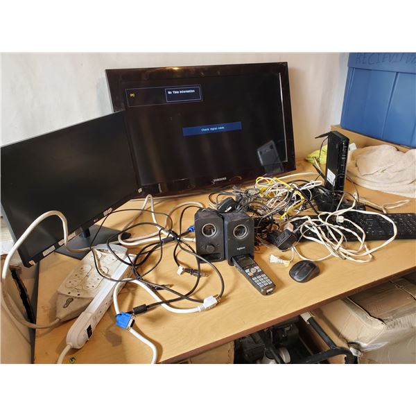 Lot of Office Electronics & Samsung 32  TV