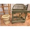 Image 4 : Lot of 3 Lights Wicker Stool & Bird Cage