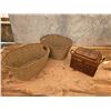 Image 1 : Lot of 2 Wicker Totes & Ratan Chest