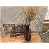 Image 5 : Lot of Metal Display Items & Wicker Vase