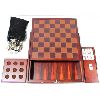 Image 1 : WOODEN CHESS CHECKERS ETC GAME SET APPROX 3 1/2" X 3 3/4"