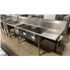 Image 2 : ATLANTA CULINARY EQUIPMENT 3 BAY STAINLESS STEEL COMMERCIAL WASH SINK ( APPROX. 84"W X 27"D X 35"H )