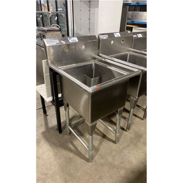 TARRISON TA-CDS118 SINGLE BAY STAINLESS STEEL COMMERCIAL WASH SINK ( APPROX. 24"W X 27"D X 36"H )