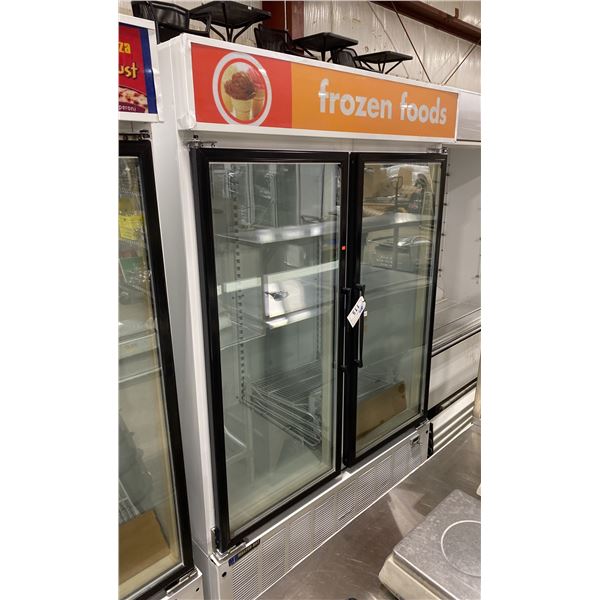 MASTER-BILT BLG-48HD WHITE/BLACK 2 DOOR GLASS FRONT COMMERCIAL REACH IN FREEZER