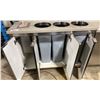 Image 2 : GRANITE TOP / STAINLESS STEEL 4 DOOR 48"W X 25 1/2"D X 36"H WASTE & CUTLERY STATION