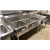 Image 2 : OMCAN S3C181811-18R 3 BAY STAINLESS STEEL 74 1/2"W X 24"D X 37"H COMMERCIAL WASH SINK