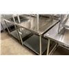 Image 2 : 2 TIER STAINLESS STEEL 36"W X 30"D X 35"H COMMERCIAL PREPARATION TABLE