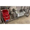Image 1 : ASSORTED COMMERCIAL KITCHEN CONTAINERS, KNIVES, CUTLERY HOLDERS, DEEP FRY BASKETS & KITCHEN