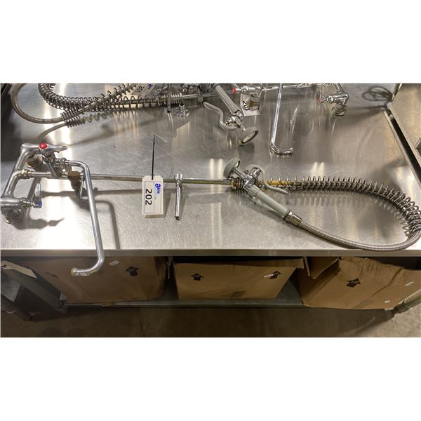 COMMERCIAL STAINLESS STEEL GOOSENECK FAUCET WITH PRE RINSE SPRAYER