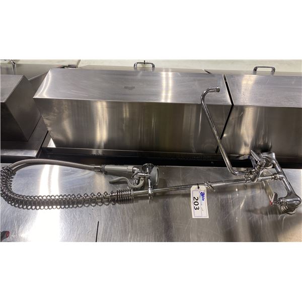 COMMERCIAL STAINLESS STEEL GOOSENECK FAUCET WITH PRE RINSE SPRAYER