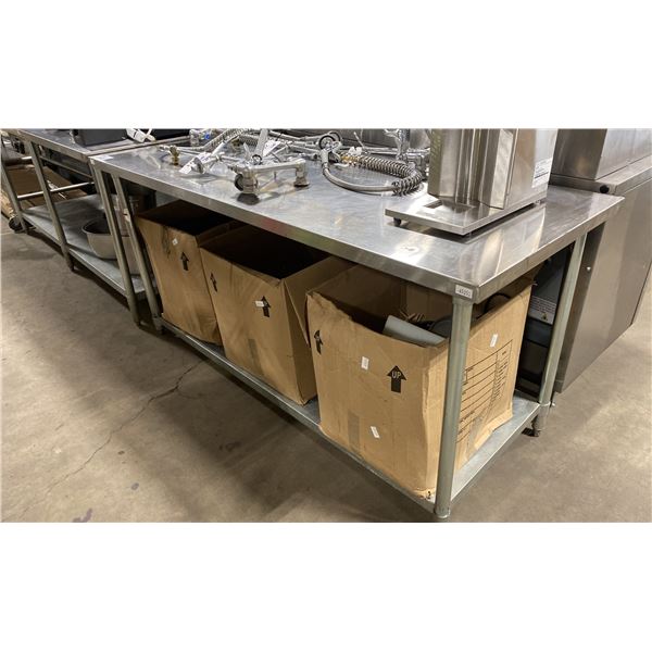 2 TIER STAINLESS STEEL PREPARATION TABLE ( APPROX. 72"W X 30"D X 35"H ) ** CONTENTS NOT INCLUDED **