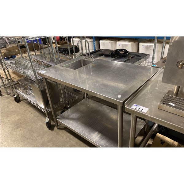 2 TIER STAINLESS STEEL COMMERCIAL HAND WASH SINK/ PREPARATION TABLE ( APPROX. 46.5"W X 30"D X 36"H )