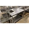 Image 2 : 2 TIER STAINLESS STEEL COMMERCIAL HAND WASH SINK/ PREPARATION TABLE ( APPROX. 46.5"W X 30"D X 36"H )