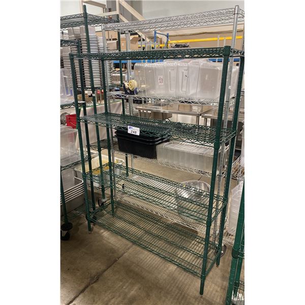 4 TIER GREEN COATED 48"W X 14"D X 64"H COMMERCIAL RACKING SYSTEM