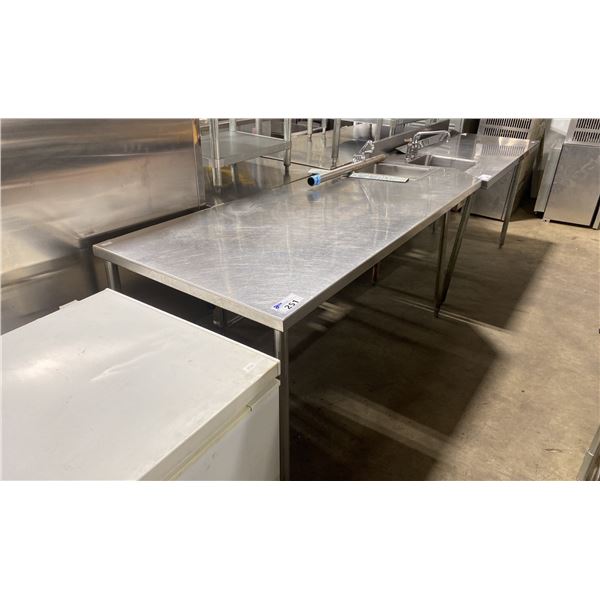 STAINLESS STEEL SINGLE BAY COMMERCIAL 74"W X 32"D X 37"H WASH SINK / TABLE WITH FAUCET