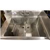 Image 2 : STAINLESS STEEL 2 BAY 37"W X 30"D X 37"H COMMERCIAL RINSE SINK WITH FAUCET