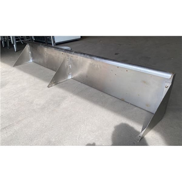 72"W X 12"D COMMERCIAL STAINLESS STEEL WALL SHELF WITH ROUND FRONT