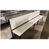 Image 2 : WHITE PLASTIC & BLACK METAL COMMERCIAL RECEPTION BENCH ( APPROX. 11'W X 20"D X 38"H )
