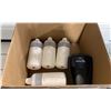 Image 2 : STACK OF COMMERCIAL PIZZA PANS & ASSORTED HAND SOAP DISPENSERS