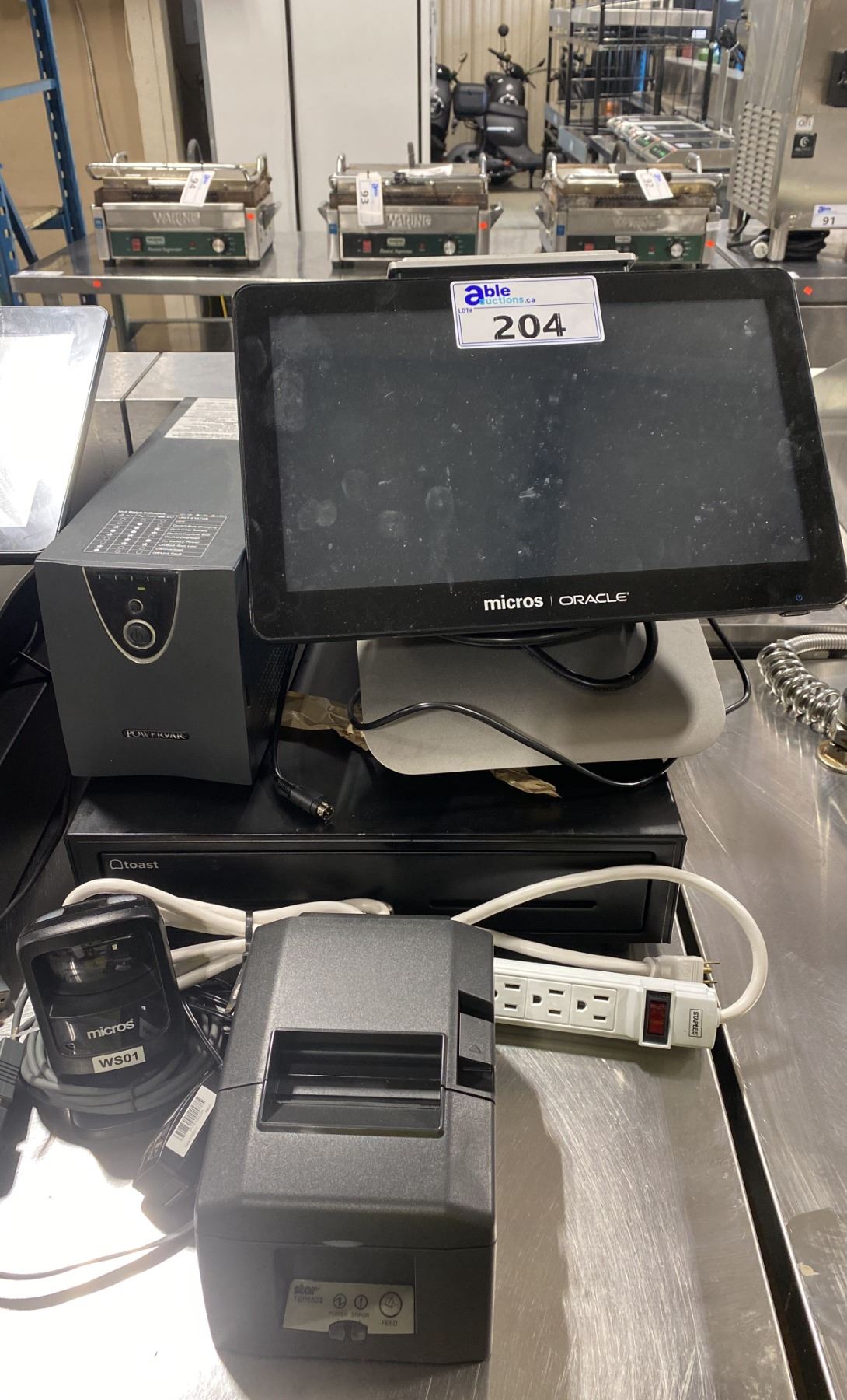 COMMERCIAL POS SYSTEM INCLUDING MICROS ORACLE DISPLAY SCREEN, POWERVAR ...