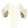 Image 3 : 18k Rose & White Gold 2.62 ctw Pave Set FINE Diamond Omega Domed Cuff Earrings