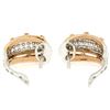 Image 7 : 18k Rose & White Gold 2.62 ctw Pave Set FINE Diamond Omega Domed Cuff Earrings