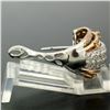 Image 9 : 18k Rose & White Gold 2.62 ctw Pave Set FINE Diamond Omega Domed Cuff Earrings