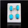 Image 1 : 45.67 ctw Turquoise and 6.43 ctw Diamond 14K Yellow Gold Earrings