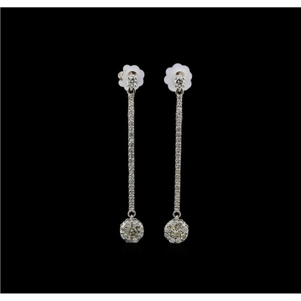 14KT White Gold 0.89 ctw Diamond Earrings