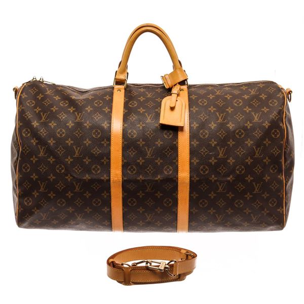 Louis Vuitton Brown Monogram Canvas Keepall Bandouliï¿½re 60 Travel Bag