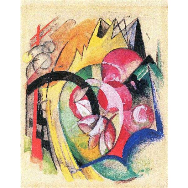 Franz Marc - Colored Flowers