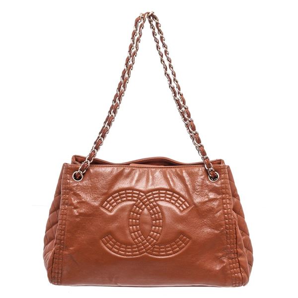 Chanel Brown Caviar Leather Chain CC Shoulder Bag