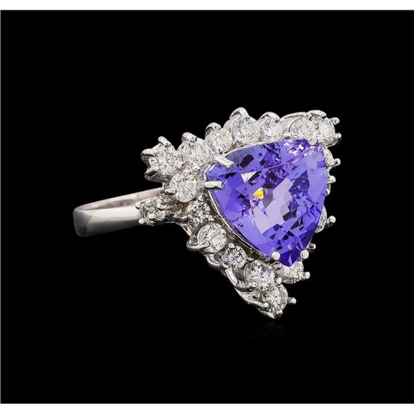 14KT White Gold 3.67 ctw Tanzanite and Diamond Ring