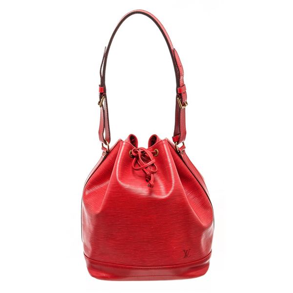 Louis Vuitton Red Epi Leather Noe Shoulder Bag