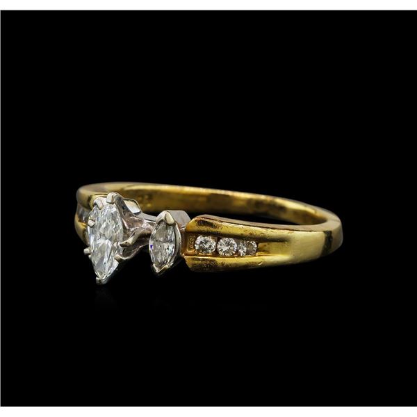 0.53 ctw Diamond Ring - 14KT Yellow and White Gold