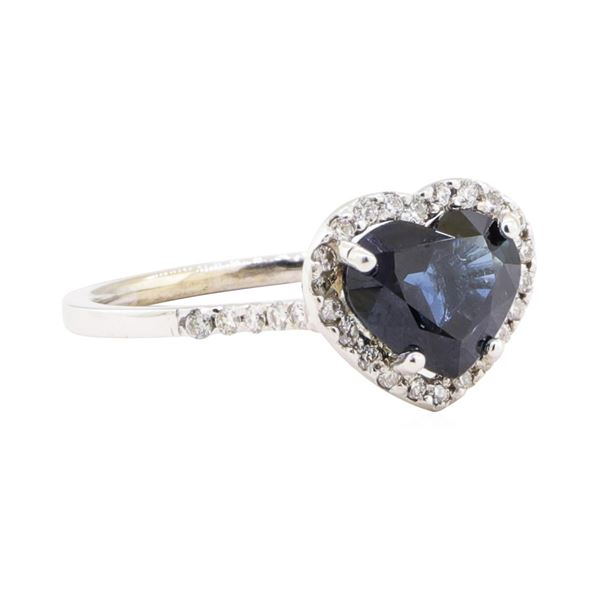 2.66 ctw Sapphire And Diamond Ring - 18KT White Gold