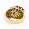 Image 7 : Vintage 14k Yellow Gold 3.32 ctw Marquise Blood Red Ruby Round Diamond Band Ring