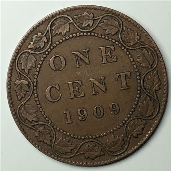 Canadian Large Cent 1909 EF++