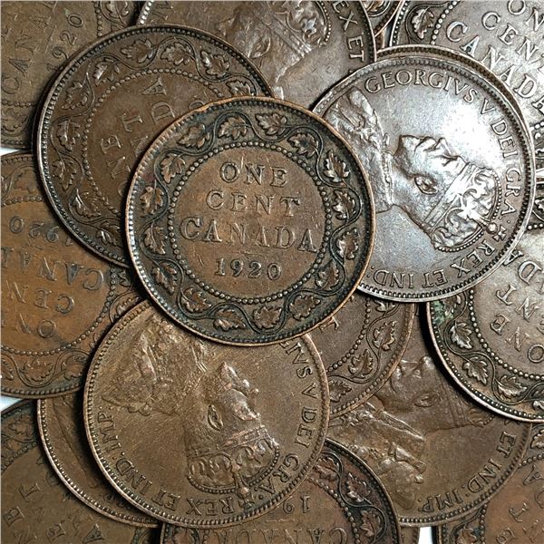 Lot of 25 1920 Large Cents