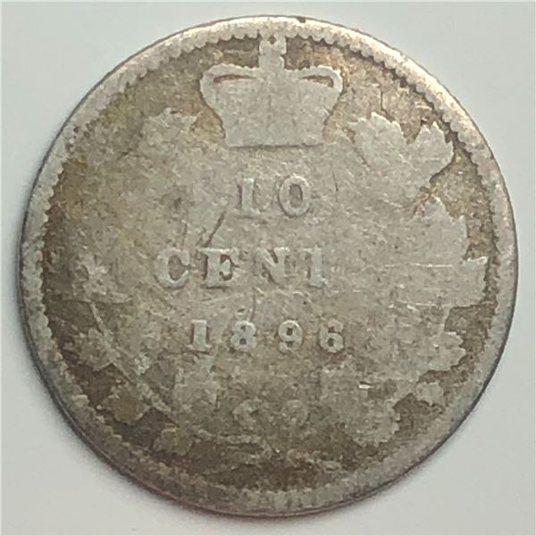 Canadian .10 Cent Dime 1896