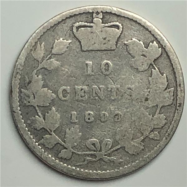 Canadian .10 Cent Dime 1899  small 9's