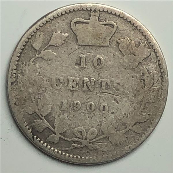 Canadian .10 Cent Dime 1900