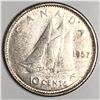 Image 1 : Canadian .10 Cent Dime 1957