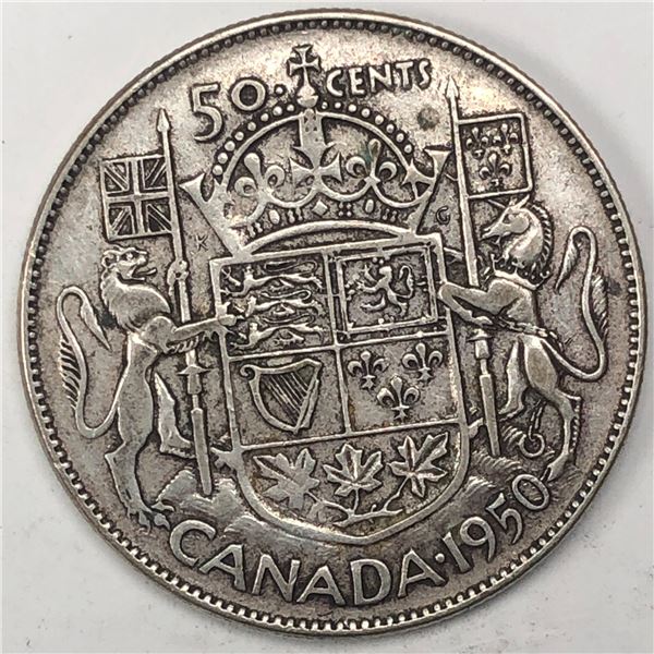 1950 King George VI 50 Cents Full Design