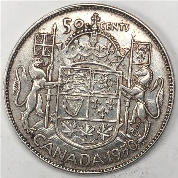 1950 King George VI 50 Cents Full Design