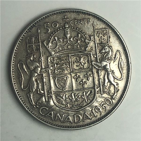 1950 King George VI 50 Cents Full Design