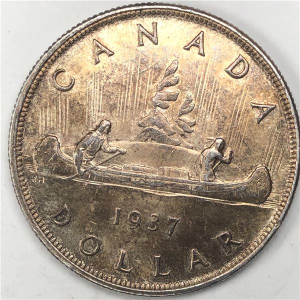 1937 King George VI Canadian Silver Dollar UNC