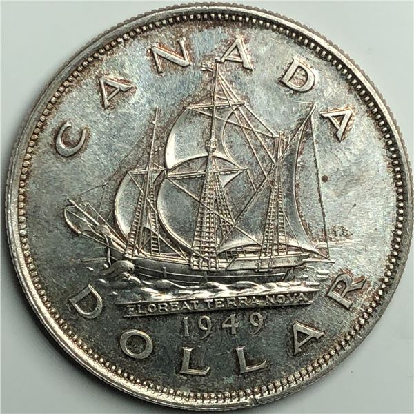 1949 King George VI Canadian Silver Dollar UNC